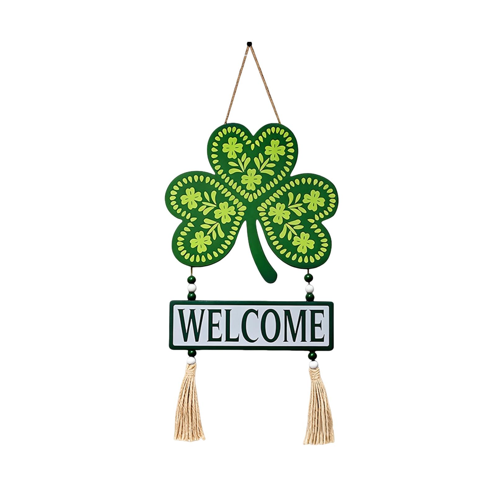 

улица. Украшения на День Святого Патрика Деревянная вешалка на дверь с деревянной табличкой One Size зелёный