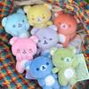Kawaii Rilakkuma Mini Plush Toy Keychain After Rain Sunshine Accessory Soft Cartoon Bear Rainbow Stuffed Bag Charm Kids Gifts