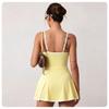 Womens Tennis Dress With Removable Padded Bra Built-in Shorts Color-Block Design Quick-Dry Stretch Sport Suit Gym Running