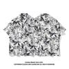 Vintage Vintage Cuban Collar Floral Shirts Men and Women Loose Hong Kong Flavor Hawaiian Couple Beach Short sleeve Shirt