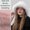 Fluffy Hat Plush Bucket Hat Warm Winter Cap Casual Beanie Hat  Female/Girls