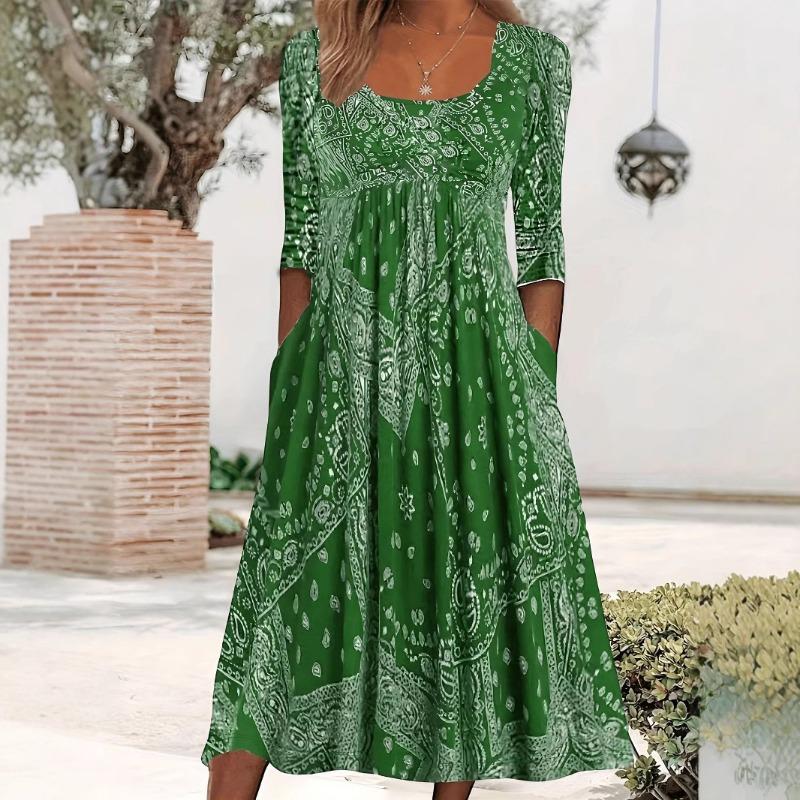 Spring/Summer Dress Casual Loose Plus-size Print Dress for Women