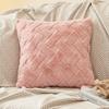30x50/45x45cm Simple Striped Rabbit Plush Pillowcase Cojines Solid Color Double-Sided Velvet Cushion Cover Headboard Pillowcases