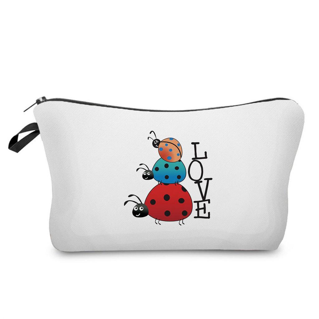 Women Insects Print Cosmetic Bag Toiletries Organize Travel Storage Case 6415