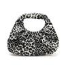 Casual Pu Leopard Print Handbag Purse Cloud Bag Pu Leather Handbag Black Fashionable Underarm Bag Students