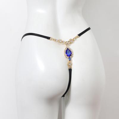 Modieuze Waterdruppel Saffier Bikini Stijl Strass Ondergoed Nachtclub Strand Dames Lichaamsketting Sieraden