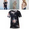 Elegant Summer Women Blouse Floral Print Short Sleeve Loose Casual T-shirt Tops