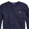 Polo Ralph Lauren FW22 Solid Logo Embroidered Print Crew Neck Long Sleeve Knit Sweater Women sweater Deep-Blue 211581065-025
