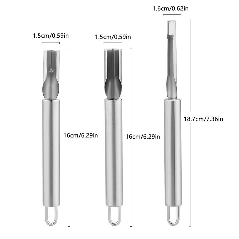 1/3Pcs Carving Tool Stainless Steel Carving Knife Fruit And Vegetable Carving Knife Semicircle Water Drop Petal Shape