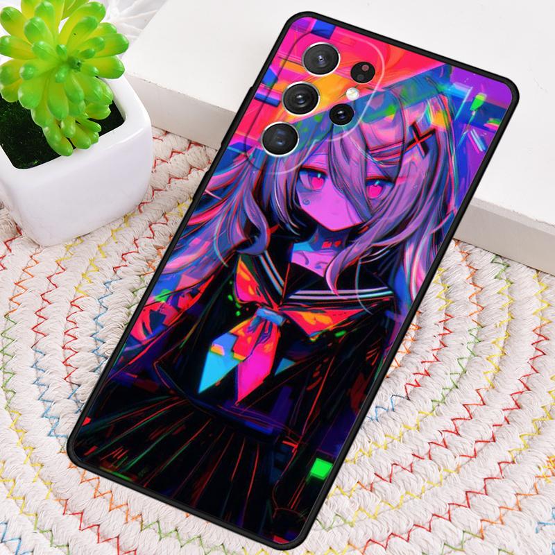Cute Girl Glitch Animation Phone Case for Samsung Galaxy Note 10 Pro S26 Ultra S23 S24 FE S25 S21 S22 PLUS Shockproof Cove