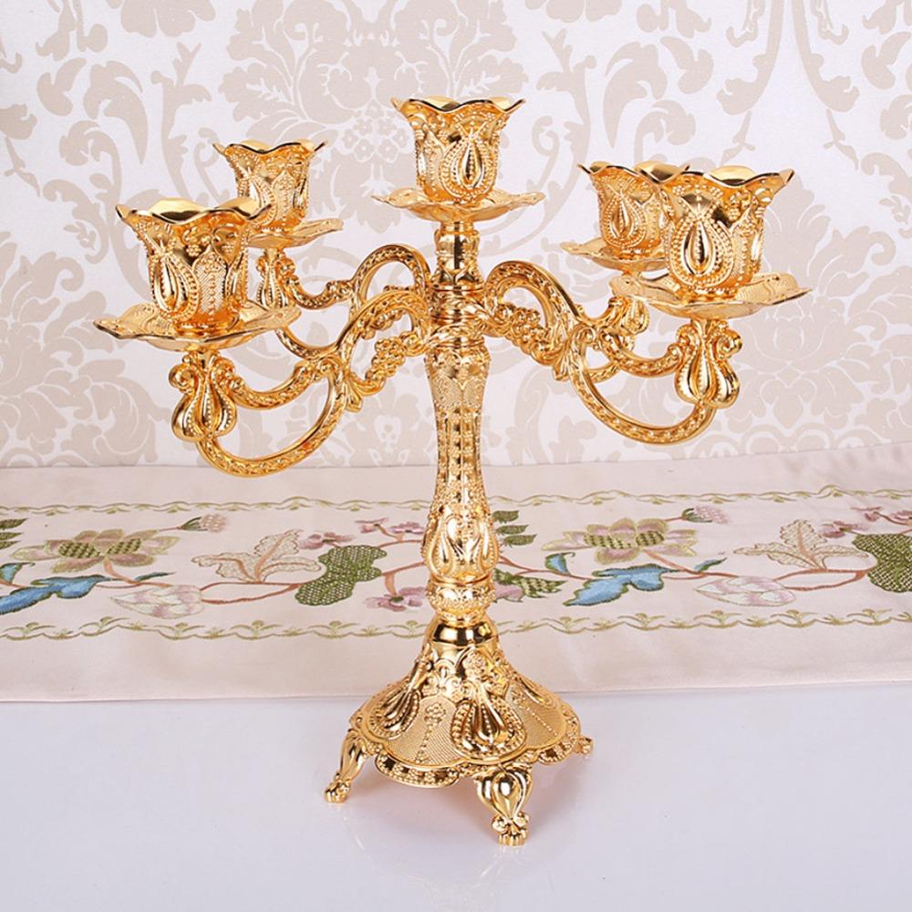11PCS European Metal Candle Holder Intricate Carved Candle Holders Candelabra For Dinner Party