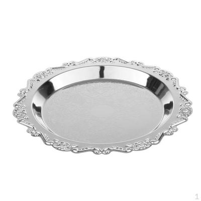 7"/9"/11" Metalen Zilveren Ronde Theeschaal Dessert Serveerschaal