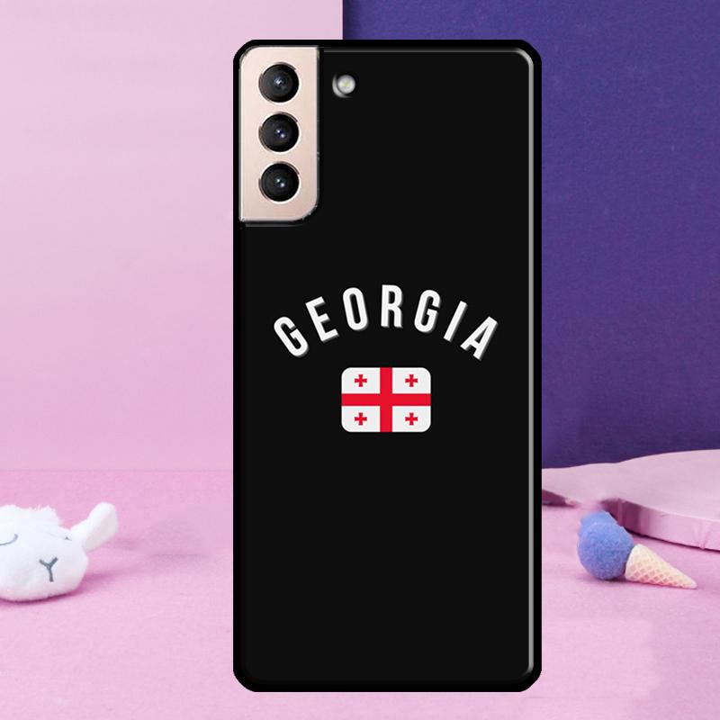 Georgia Flag Phone Case For Samsung Galaxy S25 S24 Ultra S9 S10 S20 S21 S22 Plus S23 FE S24 FE Cover