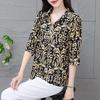 New Summer Retro Ethnic Style Fashion Trend V-neck Printed Loose Casual Versatile Foreign Style Short Sleeved Shirt