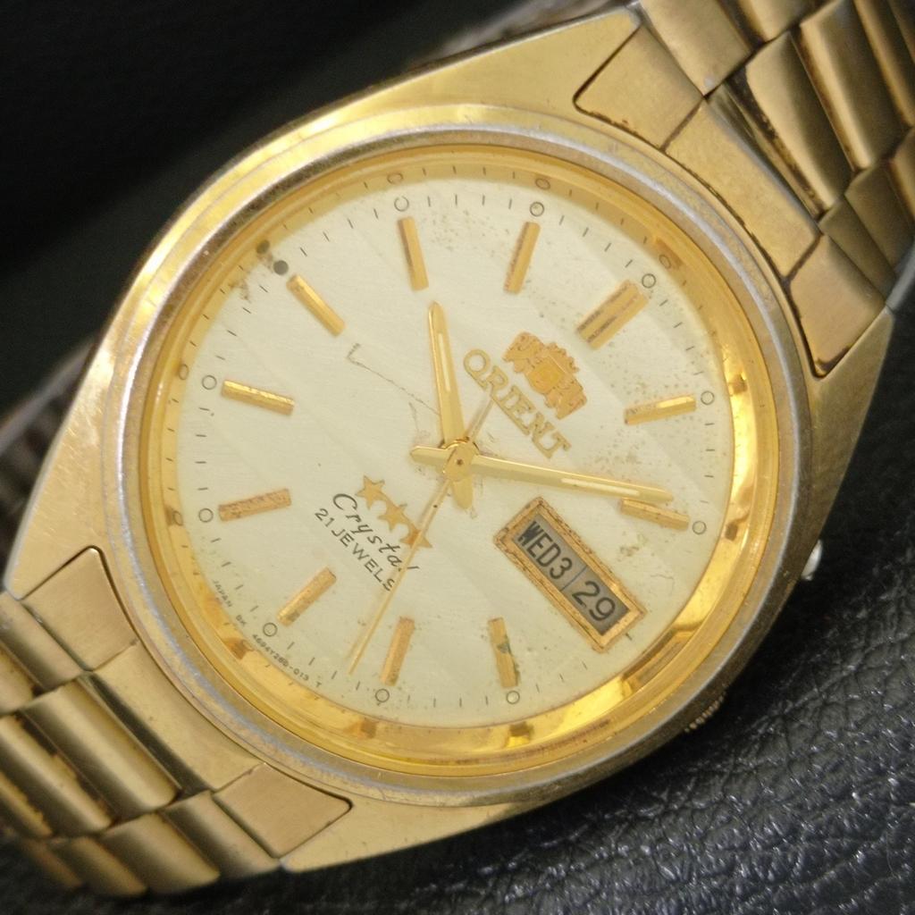 

ОРИГИНАЛЬНЫЕ ВИНТАЖНЫЕ МУЖСКИЕ ЧАСЫ ORIENT CRYSTAL AUTOMATIC 46943 ЯПОНИЯ a703618-1 R213d-a703618