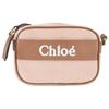 Chloe Cotton Corduroy Shoulder Bag with Pale Kids' Logo, C20273, Pink. [Brand Name] [Used]