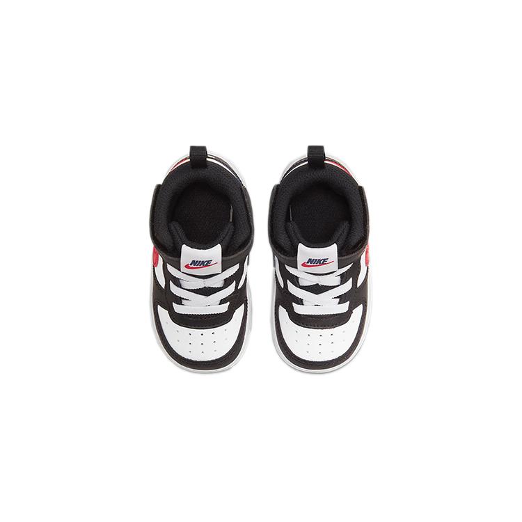 Nike Mid 2 Slip Resistant Abrasion Resistant High top Skateboard Shoes Black White Red Infant And Toddler DO5894-161