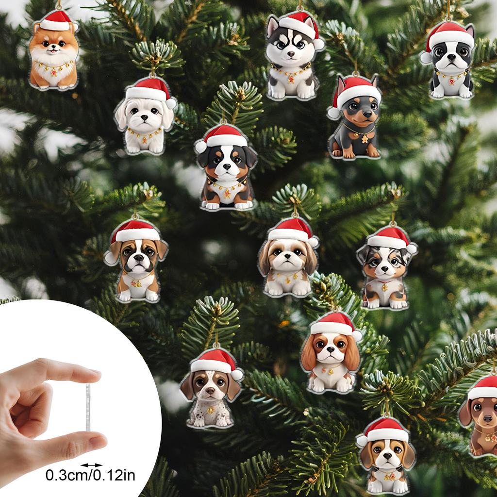 2D Flaches Acryl Überraschungsbox 24 Stück Anhänger Mit Flugzeugbox Lustiger Weihnachts-Countdown-Kalender