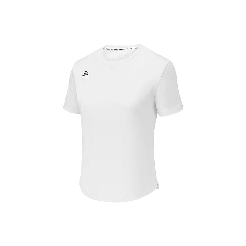 Skechers Comfortable Casual Simple Versatile Short Sleeve Regular T-Shirt Women tops Bright-White P225W188-0019 S