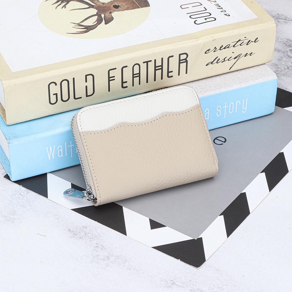 Cowhide Multifunctional Zipper Change Purse Women's Fashionable Coin Bag Genuine Leather Card