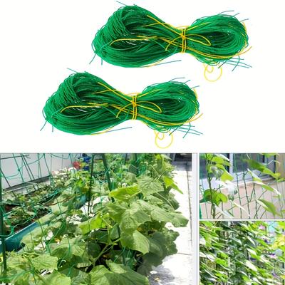 Set mit 2 robusten PVC Garten-Ranknetzen - Zuverlässige Unterstützung für Kletterpflanzen, Blüten und Ernte, Einfache Installation, Wetterfest, Klettergarten-Seil