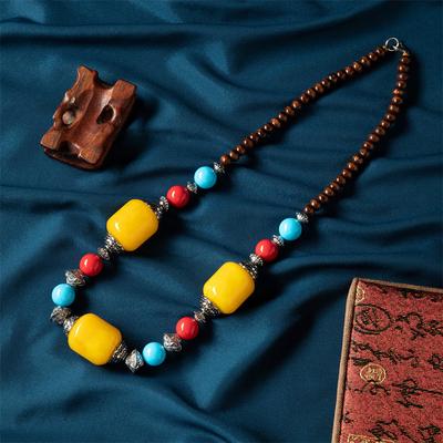 Tibetan Beeswax Trend Ethnic Style Tibetan Jewelry Sweater Chain Jewelry Travel Photography Ethnic Dance Performance Necklace Accessories