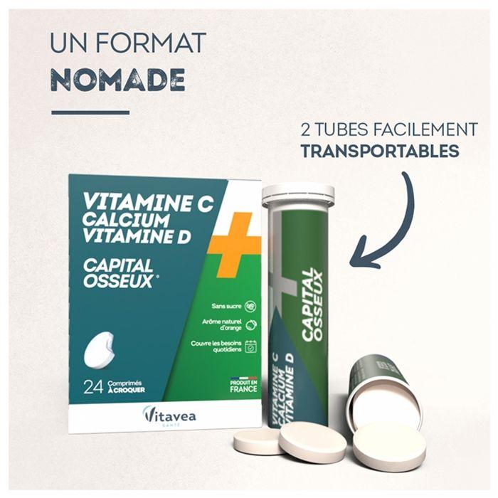 Nutrisanté Vitamine C + Calcium + Vitamine D 24 Comprimés