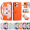 Crossbody Cute Cat Leather Long Rope Cards Slot Wallet Case for iPhone 17Pro Max 16 15 14 13 12 11 Shockproof For Magsafe Cover