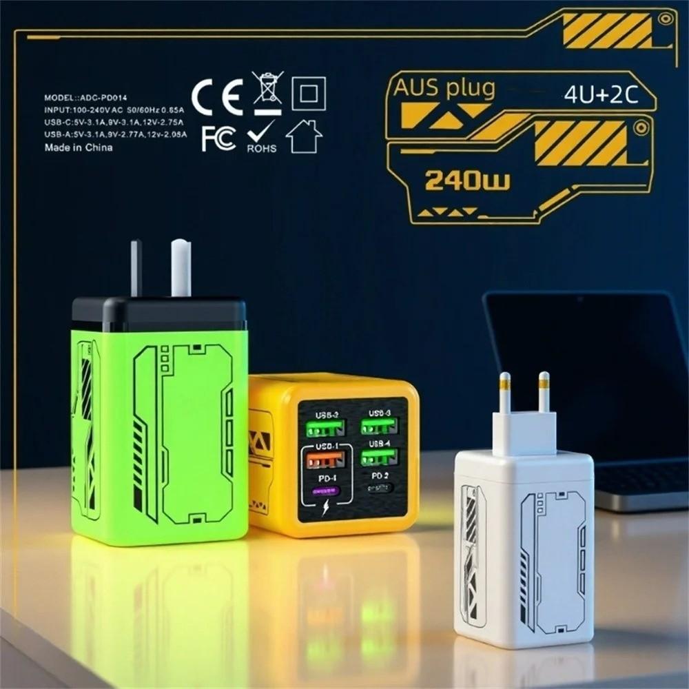 USB A+C 240W Ladegerät Stecker EU/US/UK USB C Ladegerät Handy Ladeadapter für Huawei/Xiaomi/Samsung