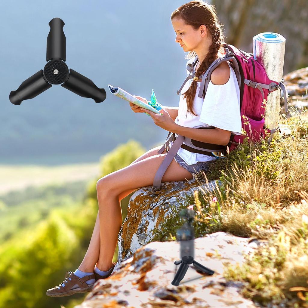 BOXOB Mini Tripod for DJI Osmo Pocket 3 & 2, Portable Camera Tripod Stand, Black, ABS Material
