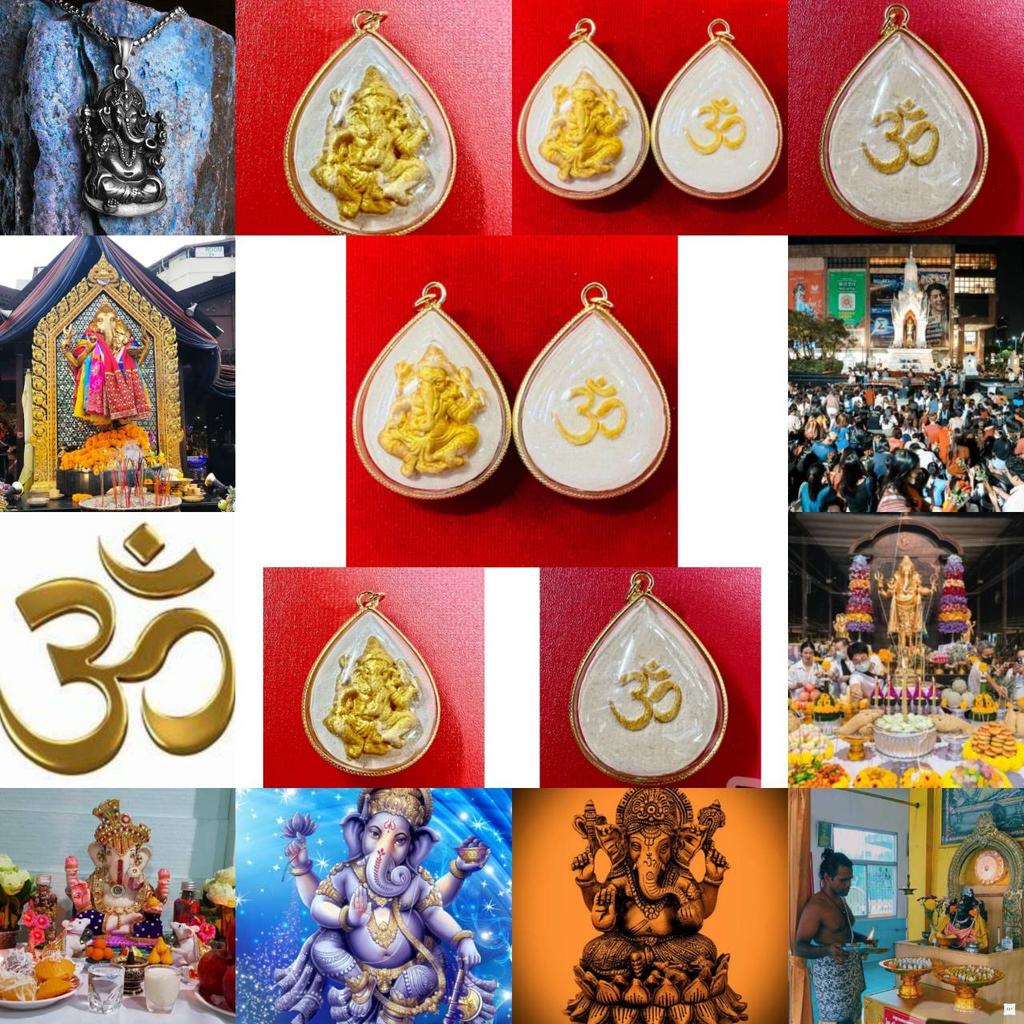 Ganesha Elephant Head God Necklaces Pendant Hinduism Powerful Success Amulet Talismans Blessings Jewelry Vintage