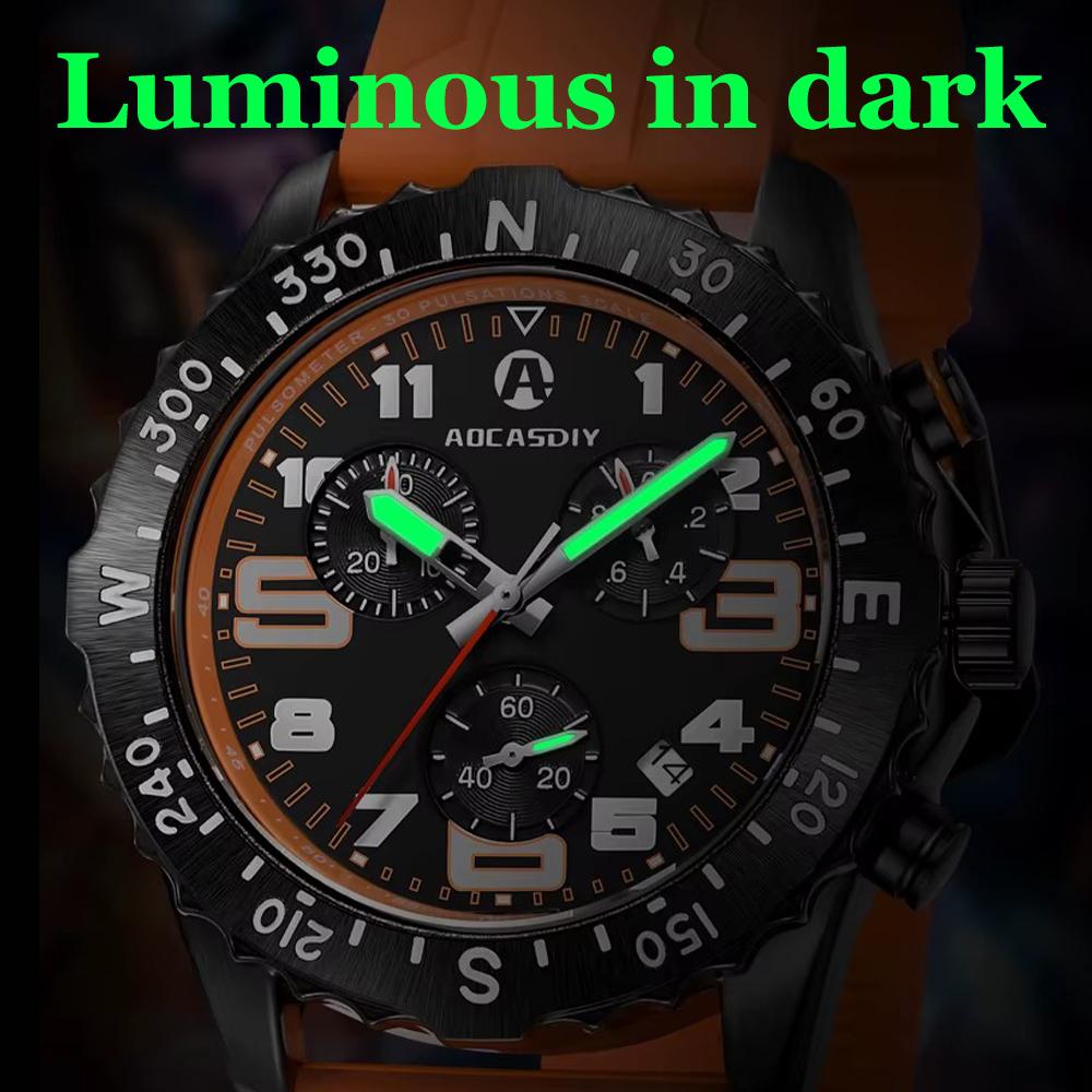 Mens Watches Colorful Sport Watch Luxury Men Quartz Wrist Watches Chronograph Male Clock Chronograph Silicone Watch