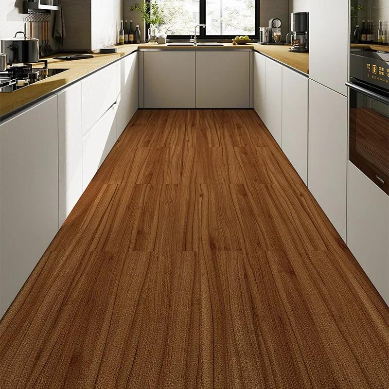 Waterproof PVC Floor Mat, Oil-proof, Large Area Rugs, Non-Slip Long Rug, Leather Foot Mats, Kitchen Carpet