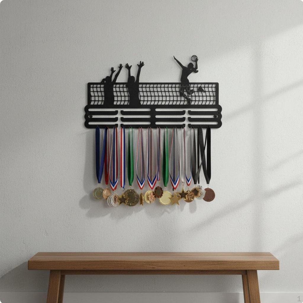 Metal Medal Display Rack Holds Up To 30 Medals Sports Holder High Capacity Wall Mounted Award