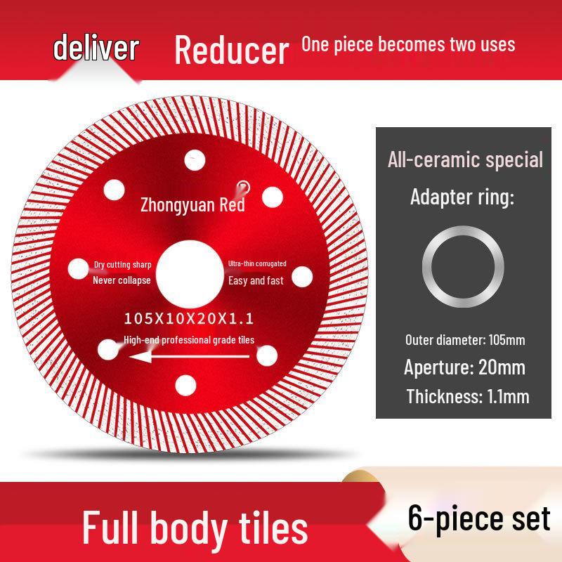 Zhongyuan Red Diamond Tile Cutting Blade for Chip-Free Dry Cutting of Vitrified and Porcelain Tiles