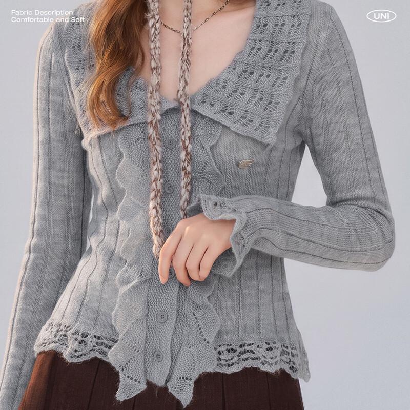 Women's Korean Style Doll Collar Knit Cardigan