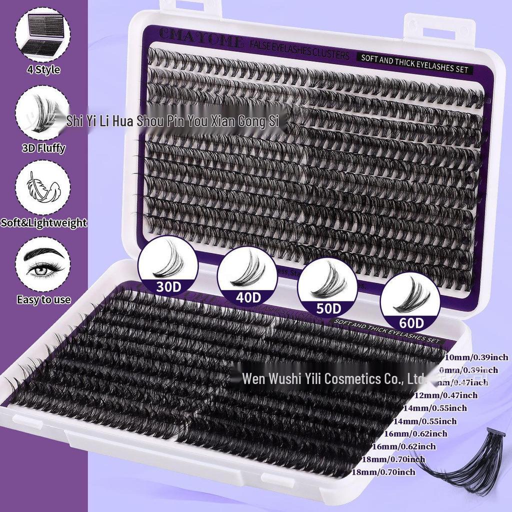 Natural 760 Cluster False Eyelashes - Curved Segmented & Self-Adhesive Individual Lashes
