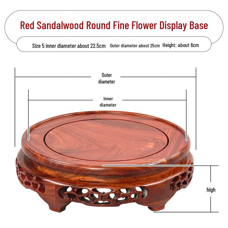 Red Sandalwood Buddha Statue & Vase Stand
