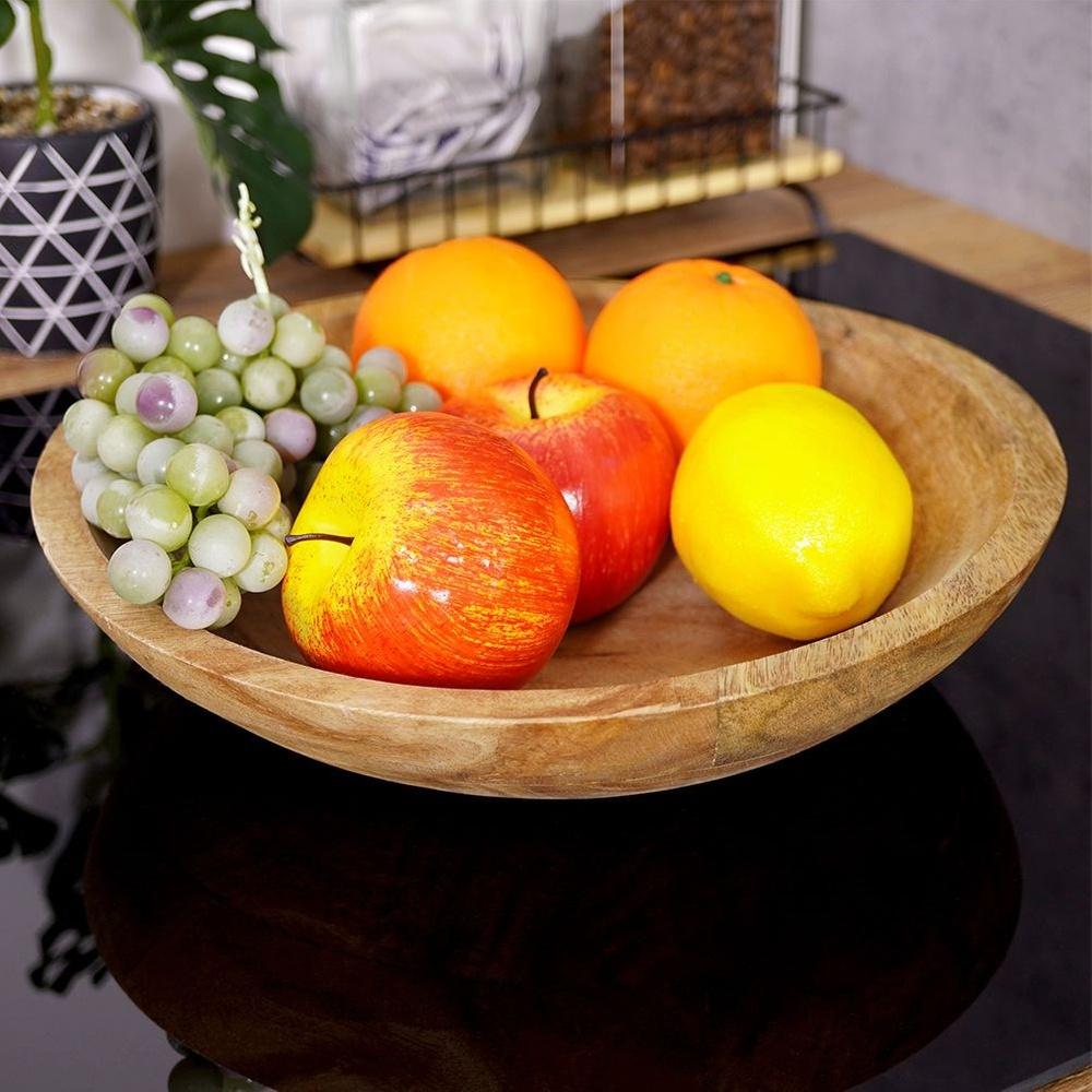 Wooden Bowl Basket For Fruits, Vegetables, Salads, Snacks, Dishes 1.5L