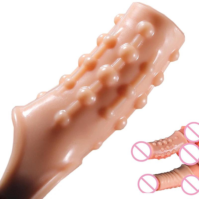 Adult Penis Ring Extension Sleeve Reusable Male Cock Rings for Ejaculation Delay Male Sex Toys No Vibrator Required