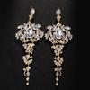 Water Drop Fringed Earrings Personalized Exaggerated Rhinestone Earrings Retro Accessories Women's Earrings