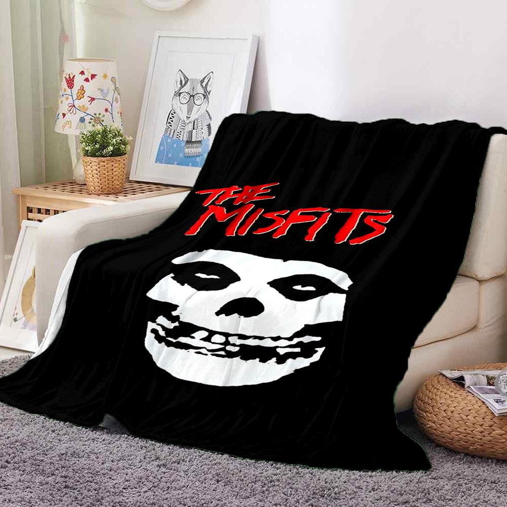 Misfits Skull Flannel Blanket Throw Blanket Soft Warm Sofa Bed Camping Car home Decor Unique Christmas Gift C9301345