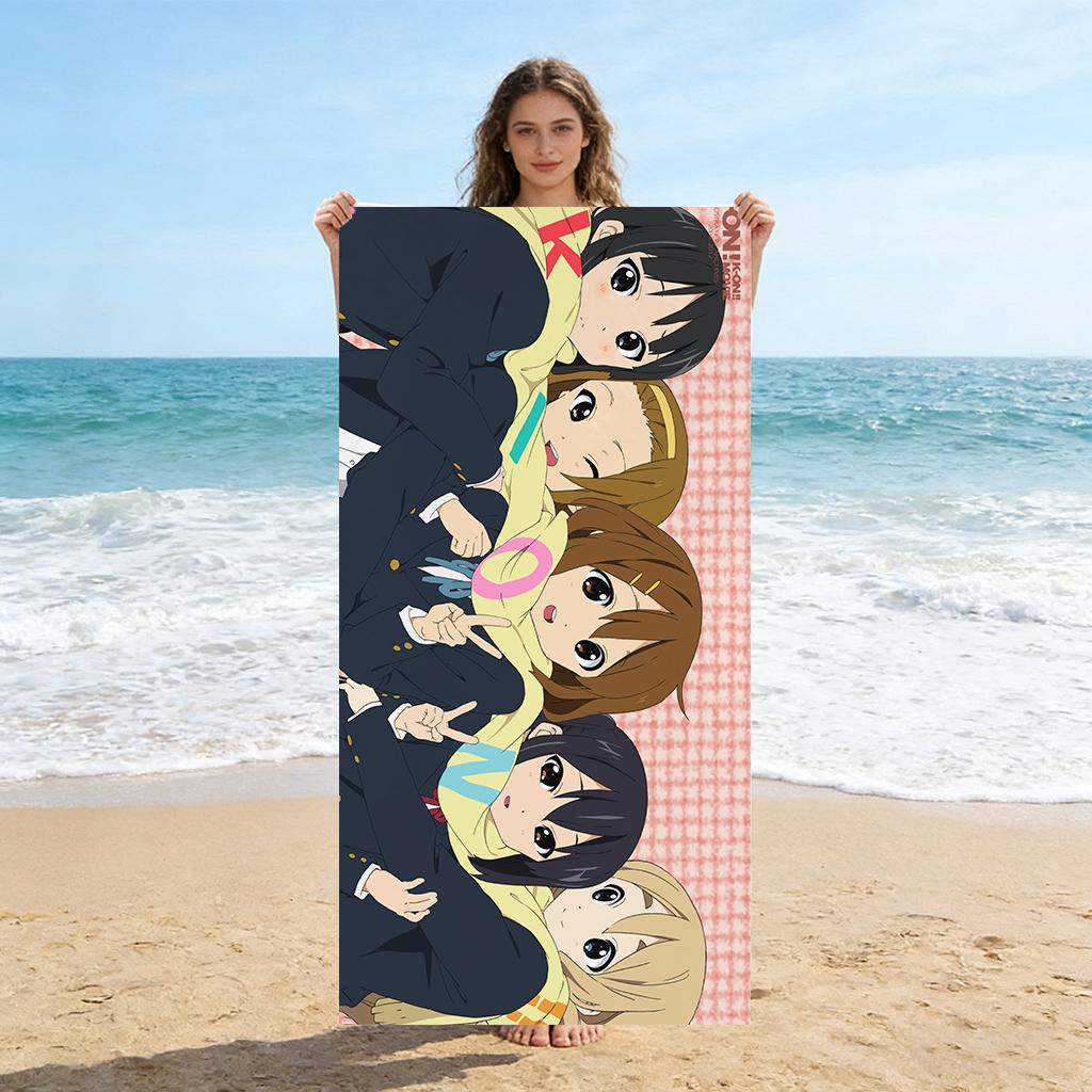 VIKAMA K-ON! Cute Girls Beach Towel Quick-drying Super Absorbent Suitable for Beach Vacation Pool Summer Funny Gift for Friends