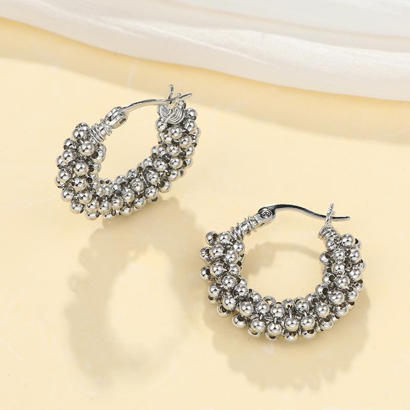 Huazi Style Zircon Stud Earrings for Women - Gold-Plated, Non-Fading Luxury Jewelry