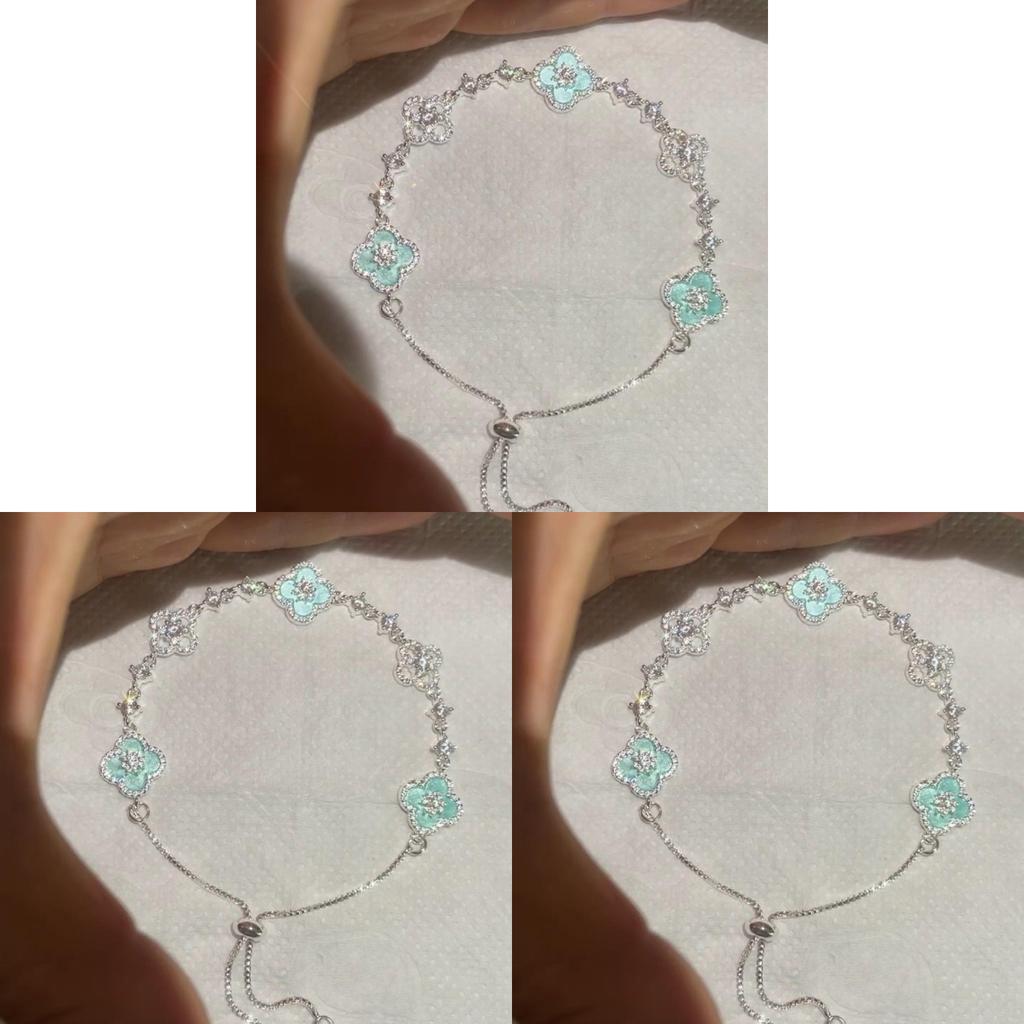 Flower Zircon Hollow Silver Bracelet For Women With Elegant Design Gift For Spring 2026