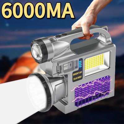 Solar Handheld Outdoor Lights Portable LED Flashlight Rechargeable Handheld Lantern Led Flash Light for Outdoor Camping Hiking