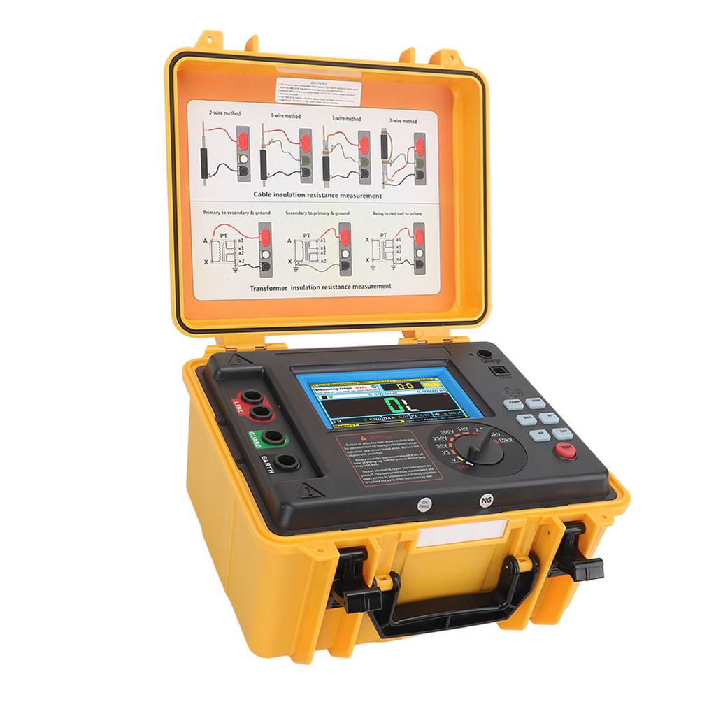 Digital Insulation Resistance Tester 10KV High Voltage Megohmmeter Earth Ground Resistance Meter 100‑240V UK Plug
