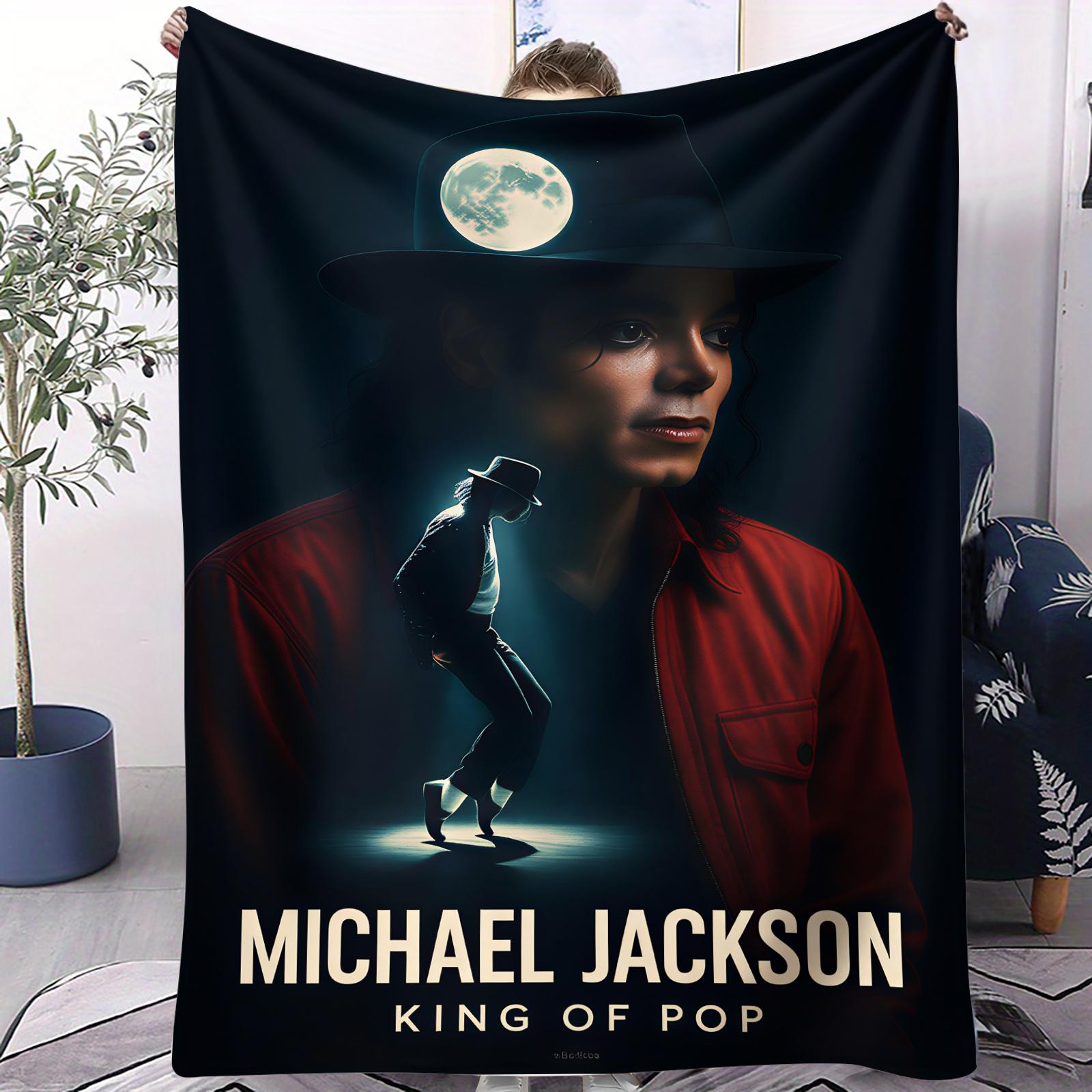 

MJ King of Pop Michael Jackson Super Soft high Blanket Sofa Office Travel Nap Comfort Leisure Camp Travel Blanket Birthday Gift 70x100cm