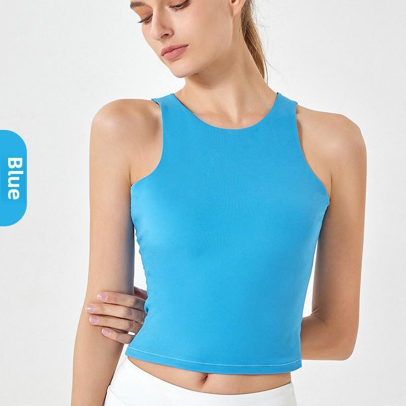 

Женский спортивный жилет для йоги без рукавов с круглым вырезом XL синий