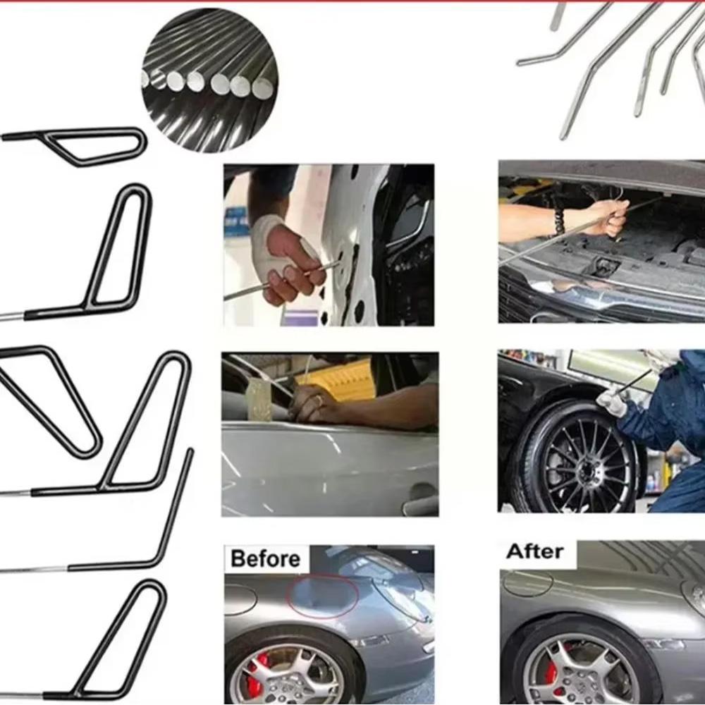 Professional Automotive Paintless Dent Removal Tools Car Dent Puller Rod Hook Hammer Door Dent Ding Hail Fix Removal Tools
